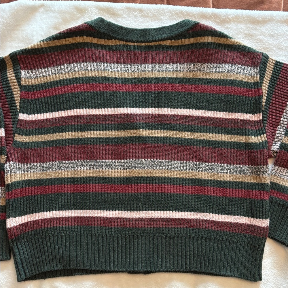 Marine Layer Striped V-Neck Cardigan Sweater M - Picture 5 of 8